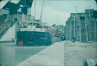 A Ship Exiting Lock 4 on the Welland Ship Canal