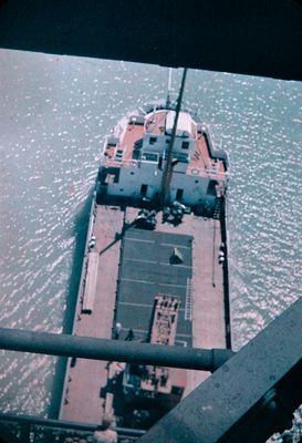 A Ship Passing Underneath a Lift Bridge