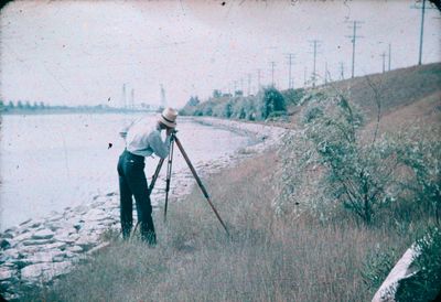 A Gentleman Surveying Along the Welland Ship Canal