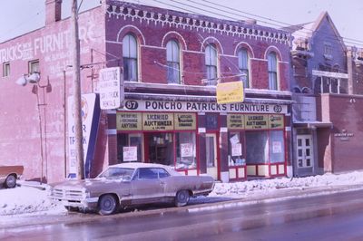 Poncho Patrick’s Furniture and the Salvation Army Citadel on Geneva Street