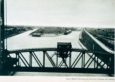 The Welland Ship Canal and Lock 8 from Bridge 20