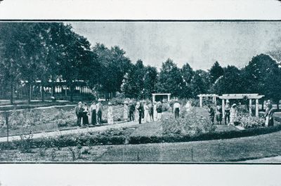 A Group Viewing the New Rose Garden