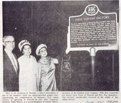 A Plaque Commemorating the First Cotton Factory