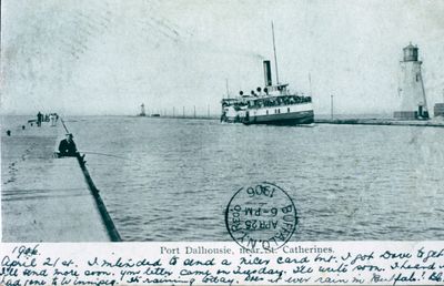 Steamer entering the harbour, Port Dalhousie