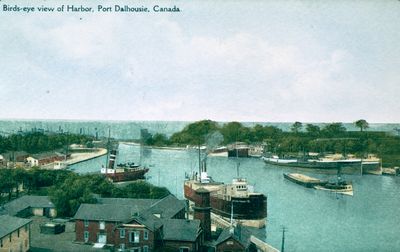 Aerial view of the harbour at Port Dalhousie