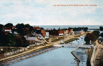 Aerial view of the Welland Canal at Port Dalhousie