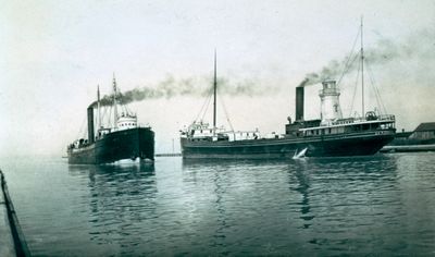 Steamers entering the Welland Canal