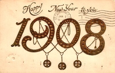 Cora Goring Collection - 1908 New Year Postcard