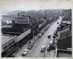 Black and white photo of St. Paul St., St. Catharines, looking west