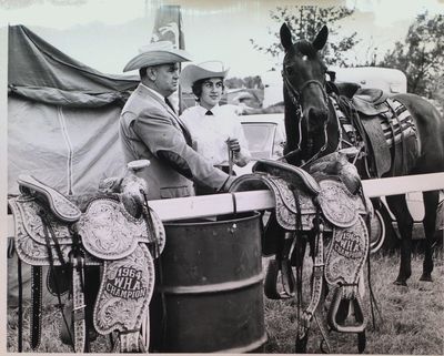 Prize saddles at the Kiwanis Horse Show, St. Catharines, On.