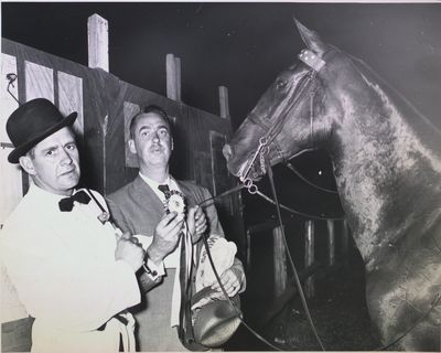 Horse, rider, and owner at Kiwanis Horse Show, St. Catharines