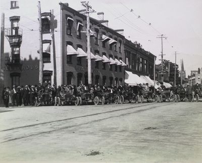 Vintage cars in front of the Russell House Hotel, St. Catharines