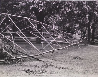 Fallen flag pole in Montebello Park, St. Catharines