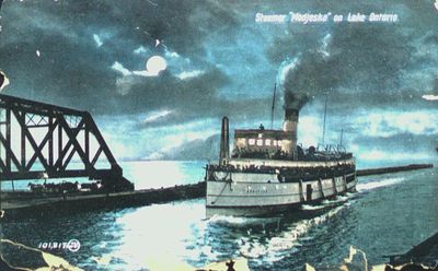 Postcard of steamer &quot;Modjeska&quot; on Lake Ontario