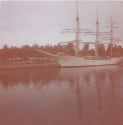 A Norwegian sailing ship on the Welland Canal