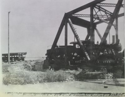 Locomotive on Con's Railway Bridge, Welland Ship Canal, St. Catharines