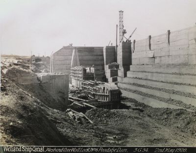 West end Core Wall, Lock No. 6, Welland Ship Canal, Thorold