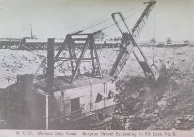 Bucyrus shovel excavating Lock 8 in Welland Ship Canal, Port Colborne