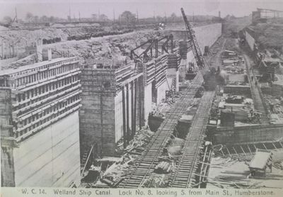 Looking south from Lock No. 8, Welland Ship Canal, Port Colborne