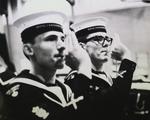 Royal Canadian Sea Cadets Corps Renown members piping an inspection party "aboard", St. Catharines