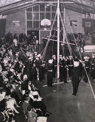 Royal Canadian Sea Cadets Corps Renown members erecting a mast, St. Catharines