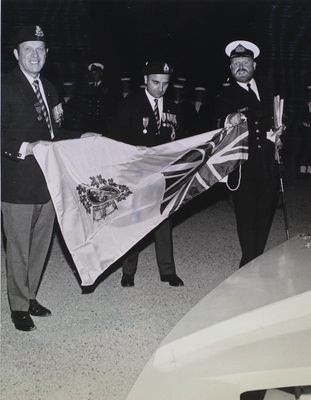 Leon Ananaicz, Joe Kazimowicz, and Lieutenant R.K. MacLellan, Royal Canadian Sea Cadets Corps Renown, St. Catharines