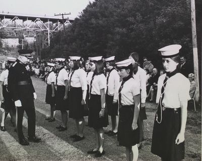 Brigadier General G.R.A. Coffin inspecting Sea Rangers, St. Catharines