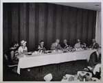 City leaders and officials attending a dinner