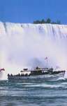 Postcard of the Maid of the Mist #3 in front of the American Falls