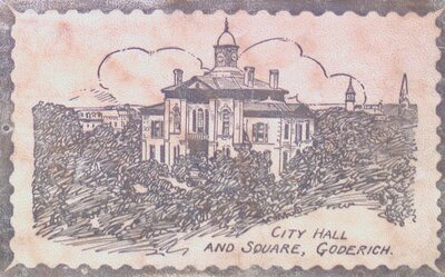 Postcard of City Hall and Square, Goderich