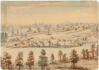 Smiths Falls by William T. Clegg, ca. 1840