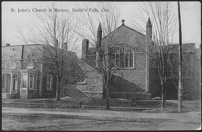 St. John's Church & Rectory, Smith's Falls, Ont. Postcard
