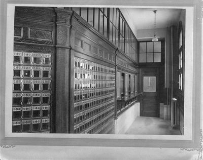 Post Office, interior, Smiths Falls, by J.J. Kerfoot, photographer