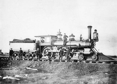 Canadian Pacific locomotive no. 349, before 1899, possibly Smiths Falls