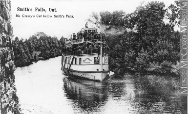 Steamer &quot;Rideau King&quot; at McCreary's Cut, near Smith's Falls, ON, about 1910