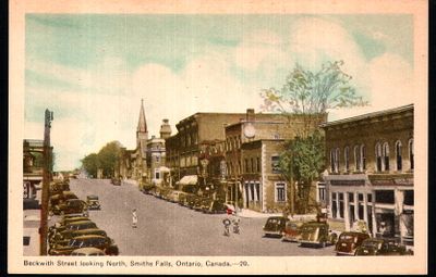 Beckwith Street looking north, Smiths Falls postcard