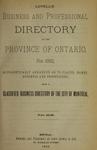 Lovell's Business and Professional Directory of the Province of Ontario, for 1882