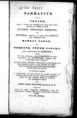 Narrative of a voyage, with a party of emigrants, sent out from Sussex, in 1834