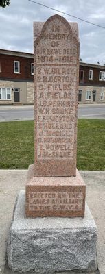 WWI Memorial Cenotaph, Great War Veteran's Association, Ladies Auxiliary, Smiths Falls