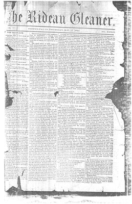 The Rideau Gleaner, 17 May 1860