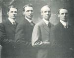 Studio photograph of H. Wilfred, Ernest M., William H. and John J. Kerfoot, Smiths Falls, 1905