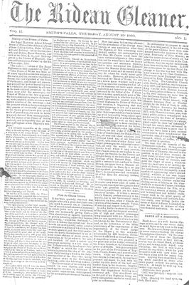 The Rideau Gleaner, 30 August 1860