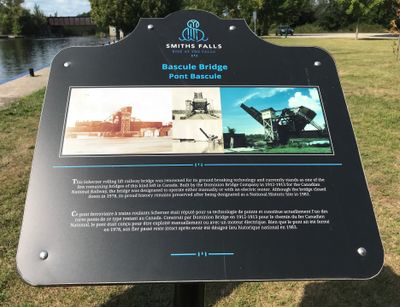 Bascule bridge plaque, Smiths Falls