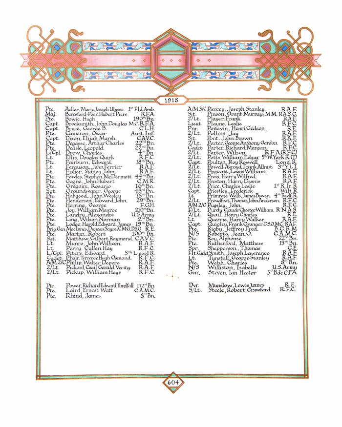 Isabella Menagh Williston, Page 604 of the First World War Book of Remembrance.