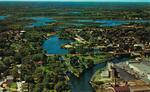 Bird's eye view postcard of Smiths Falls and Rideau Canal, 1972