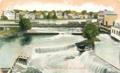 The Falls, Smith's Falls postcard, ca. 1910