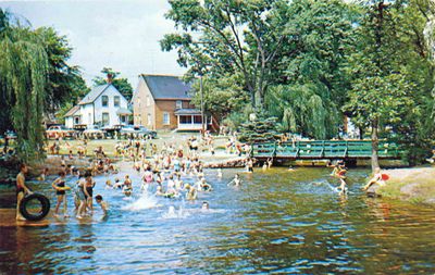 Beach, Smiths Falls postcard, ca. 1970