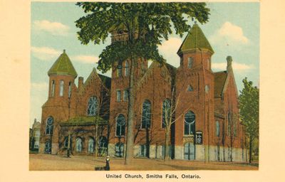 United Church, Smith's Falls, Ontario postcard