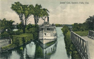 Jones' Cut, Elgin, Ontario postcard, 1908