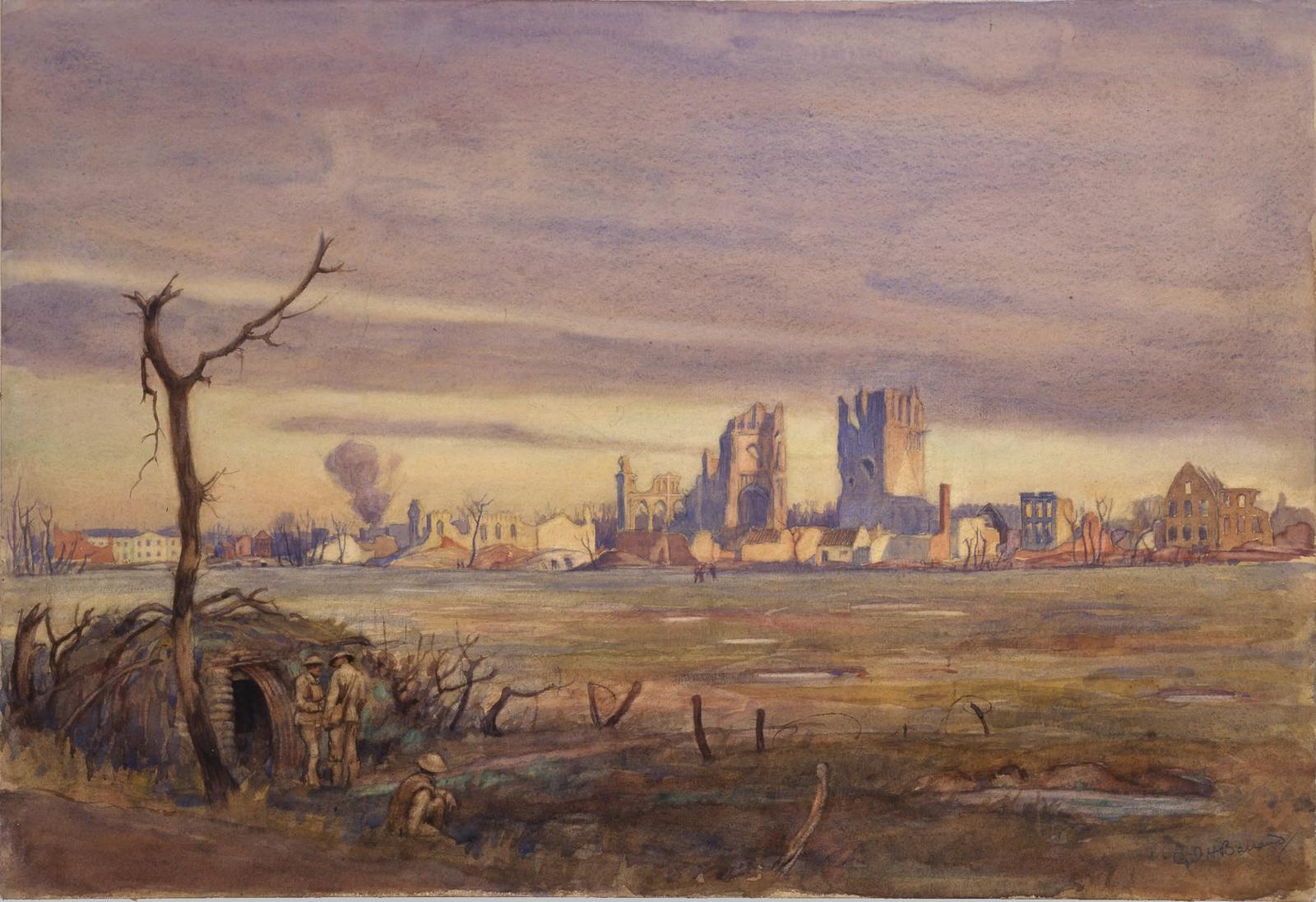 First Glimpse of Ypres by Lieutenant Cyril Henry Barraud
